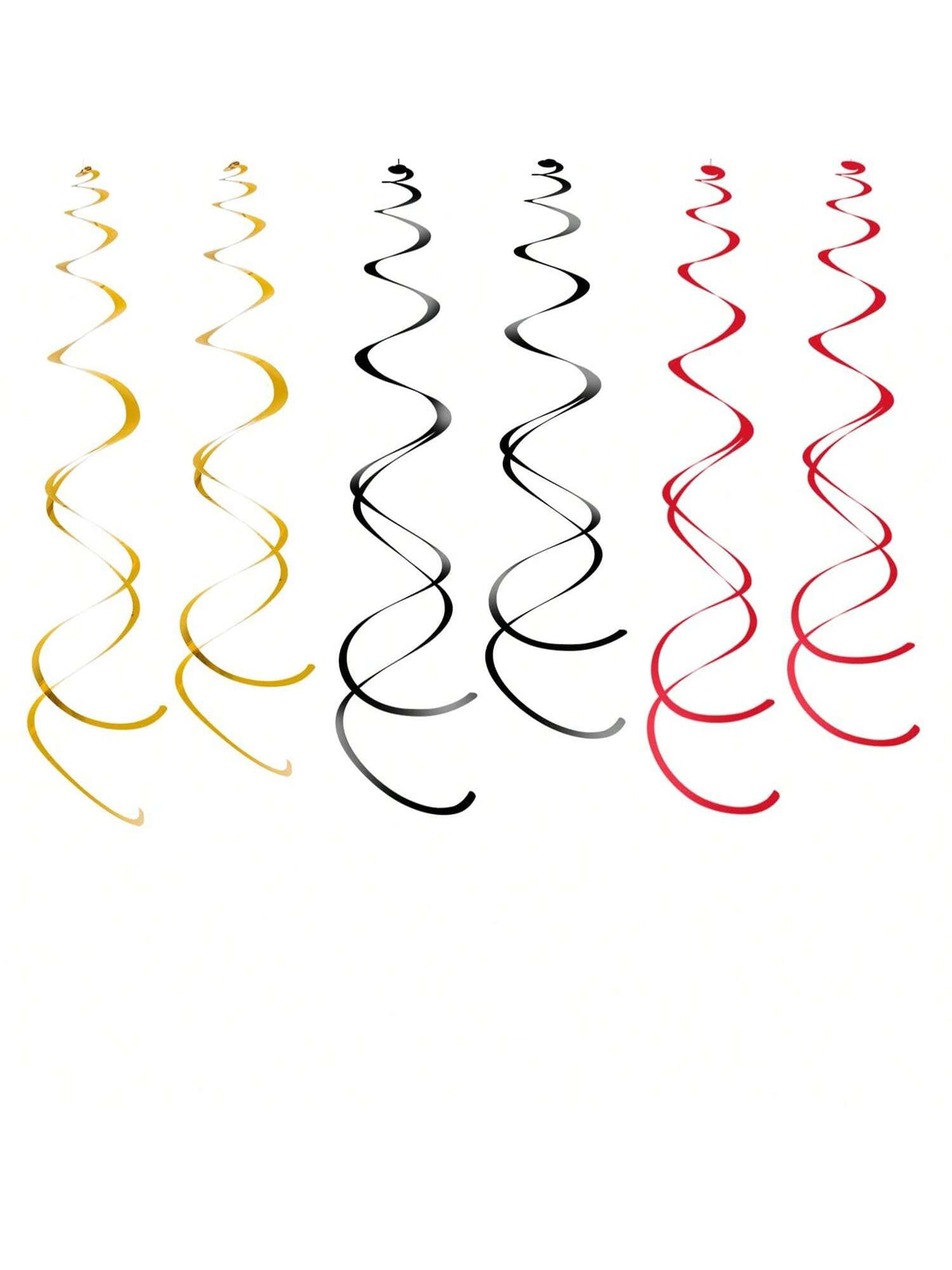 Hanging Swirls Party Streamer Spiral Decorations For Ceiling (30Pcs, Red, Black, Gold)