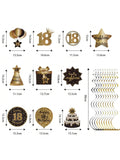 18th Birthday Black and Gold Hanging Swirl Ceiling Decorations