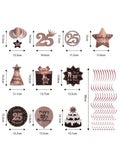 25th Birthday Rose Gold Hanging Swirl Ceiling Decorations