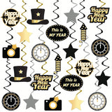 Happy New Years Swirl Decorations 2024 - Pack Of 30No Diy | Happy New Year Decorations 2024 | New Years Eve Party Supplies 2024 | Hanging Party Decor For New Years Eve Decorations 2024 -