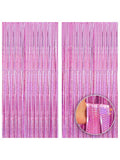 Laser Pink Fringe Curtain 2pcs 6.4x8ft Party & Birthday Decor