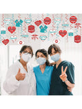 Nurses Appreciation Hanging Swirls 36pcs Red & Blue Medical Party Decor