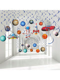 Outer Space Hanging Swirls 30pcs Kids Planet Rocket Birthday Decor