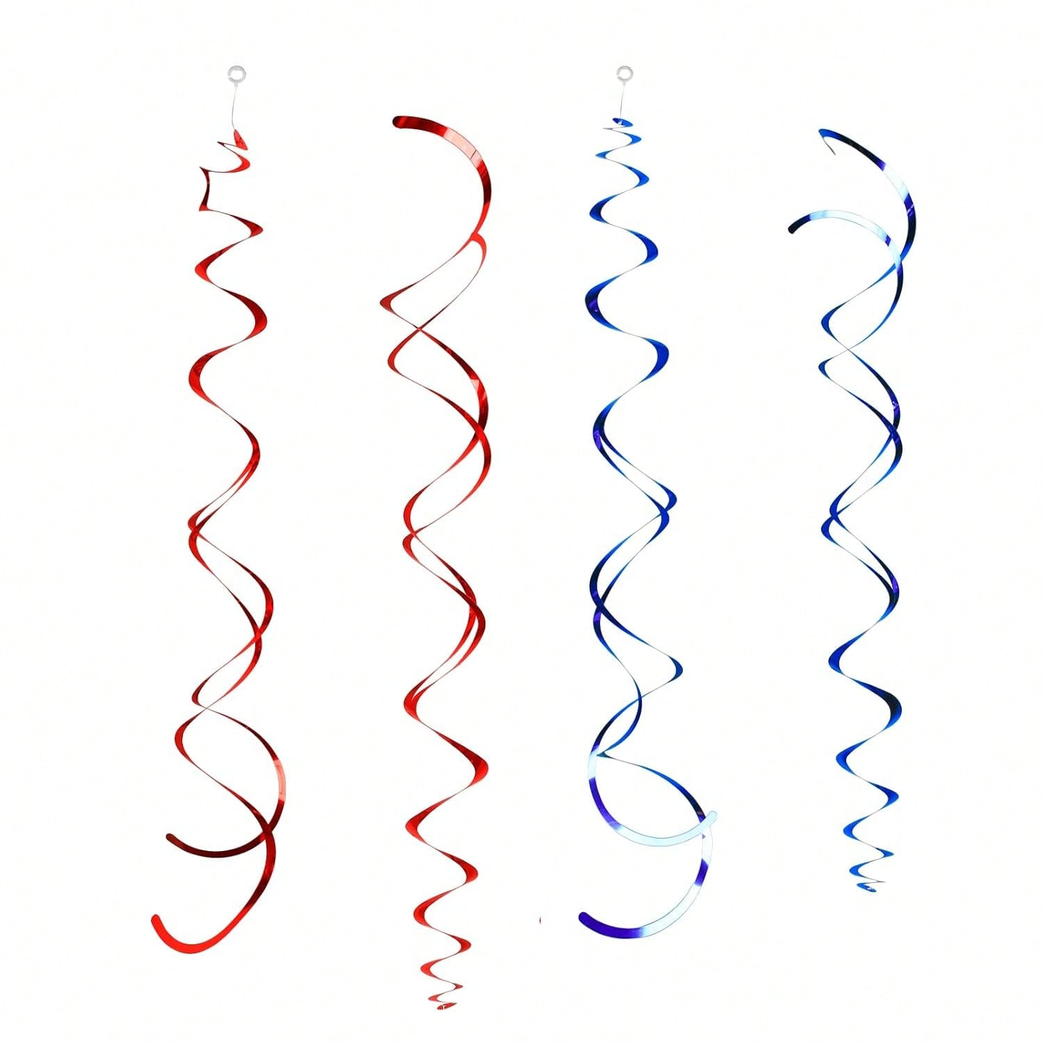 Red & Blue Foil Hanging Swirls 24pcs Baseball Theme Party Decor