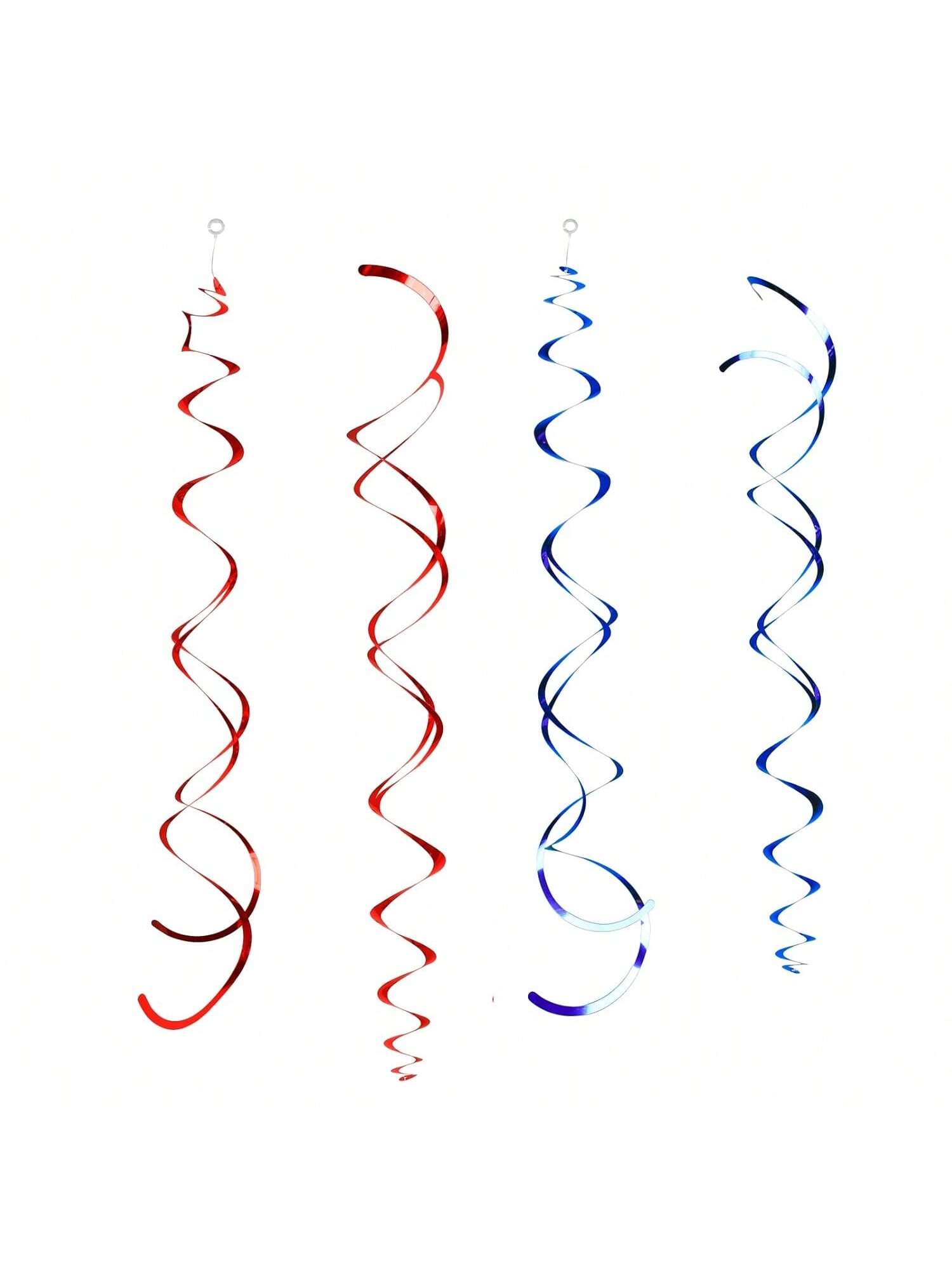 Red & Blue Foil Hanging Swirls 24pcs Baseball Theme Party Decor