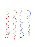 Red & Blue Foil Hanging Swirls 24pcs Baseball Theme Party Decor