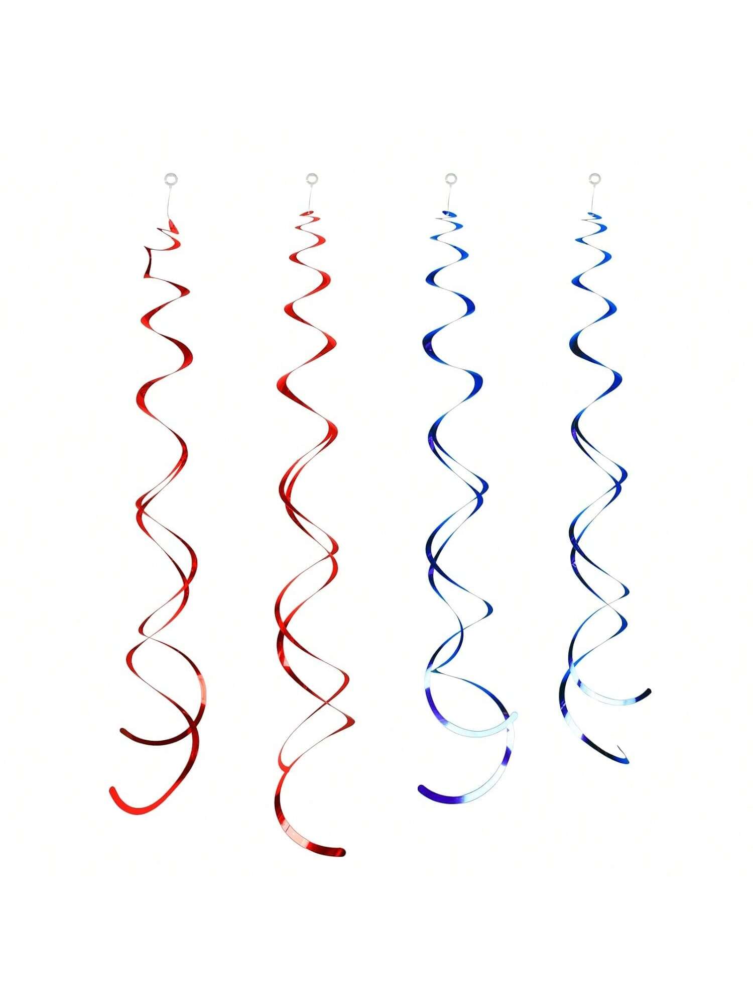 Red & Blue Foil Hanging Swirls 24pcs Baseball Theme Party Decor