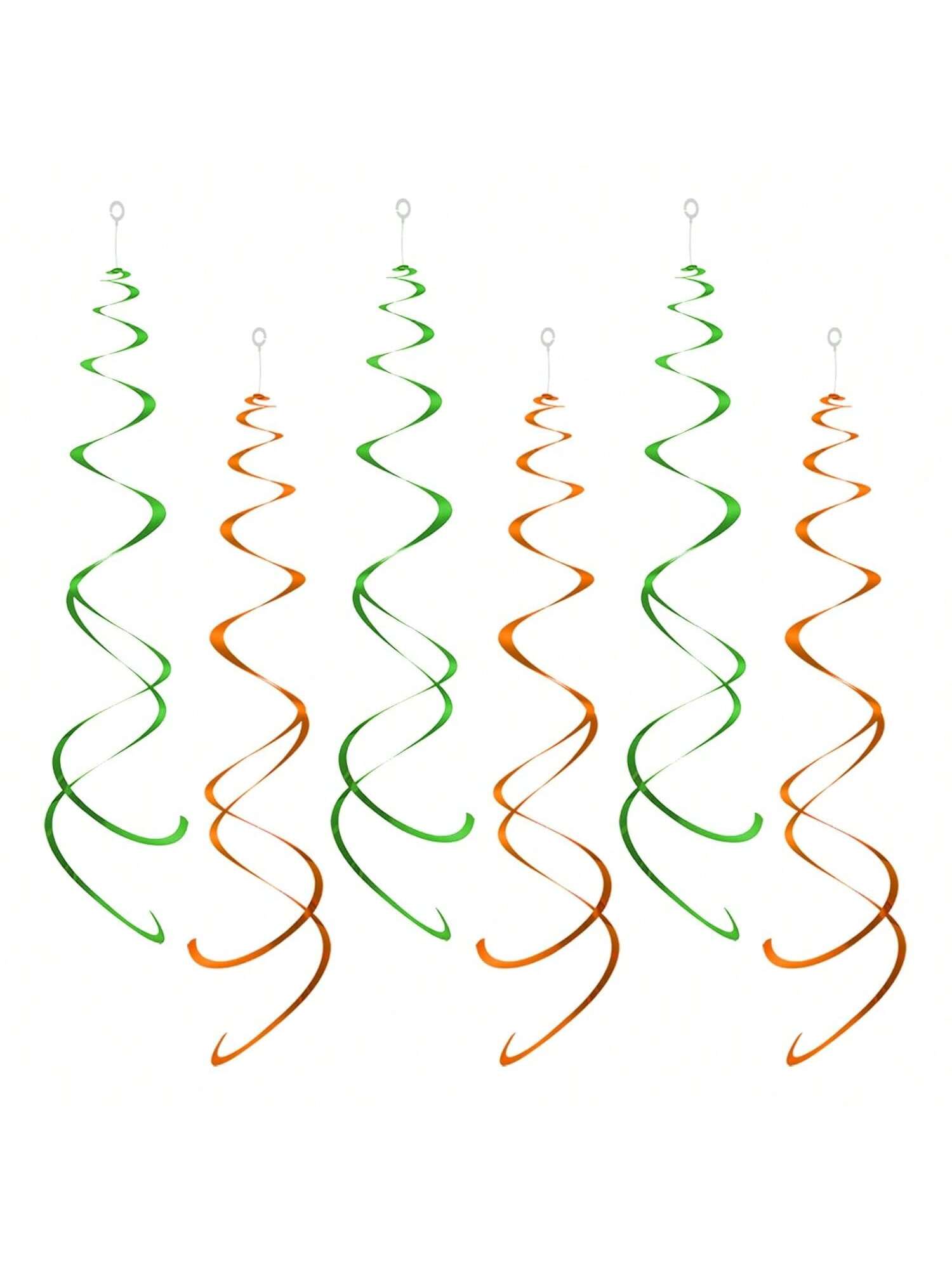 Green & Orange Party Swirl Decorations 20pcs for Birthday & Events