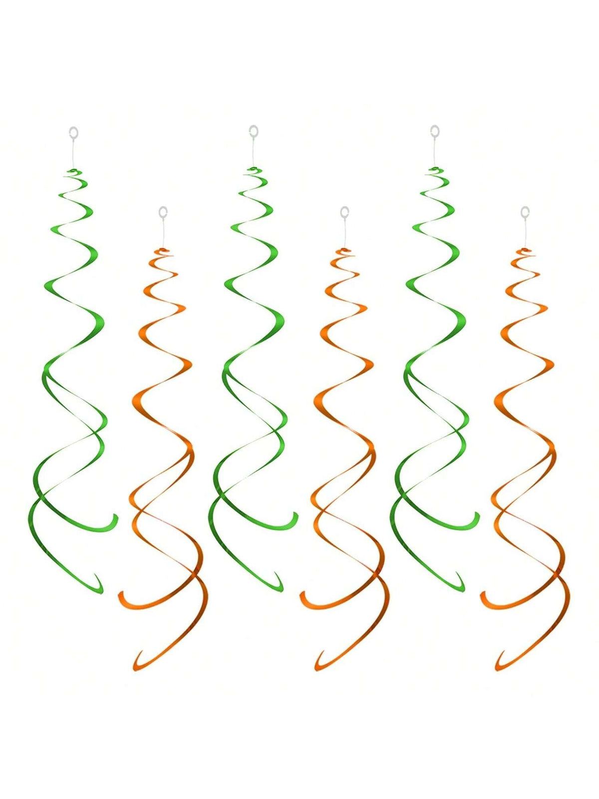 Green & Orange Party Swirl Decorations 20pcs for Birthday & Events