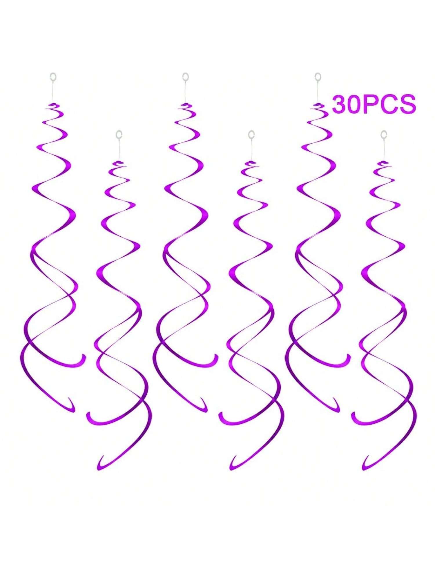 Party Swirl DecorationsHanging Swirl For Ceiling DecorationsPurplePack Of 30
