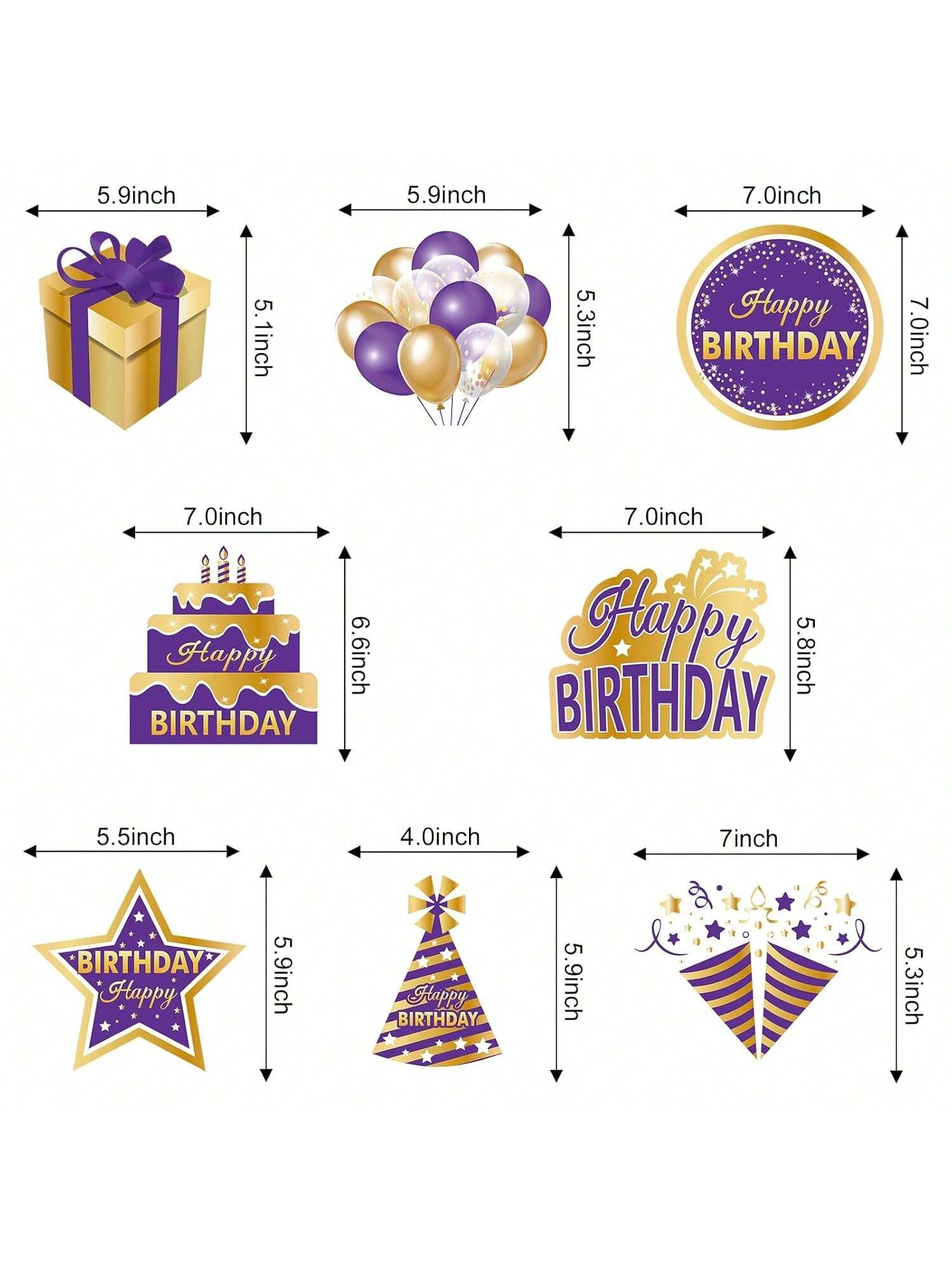 Purple Gold Birthday Hanging Swirls Decorations Ceiling Party Decor