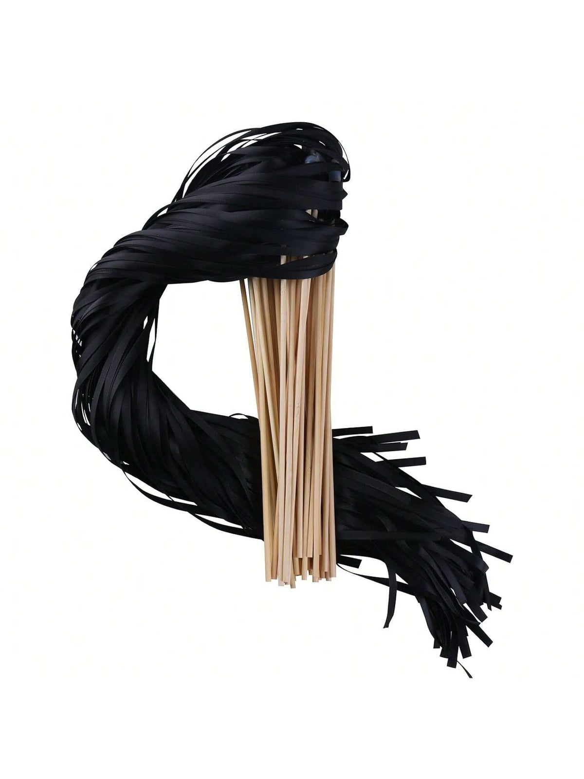 Ribbon Stick Wands Streamers For Wedding Party Favor (Black-30Pcs)
