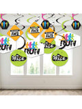 40pcs Running Track Cross Country Marathon Party Hanging Swirl Decorations