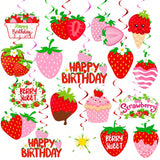 Strawberry Hanging Swirls 20pcs Ceiling Streamers for Birthday & Shower Party