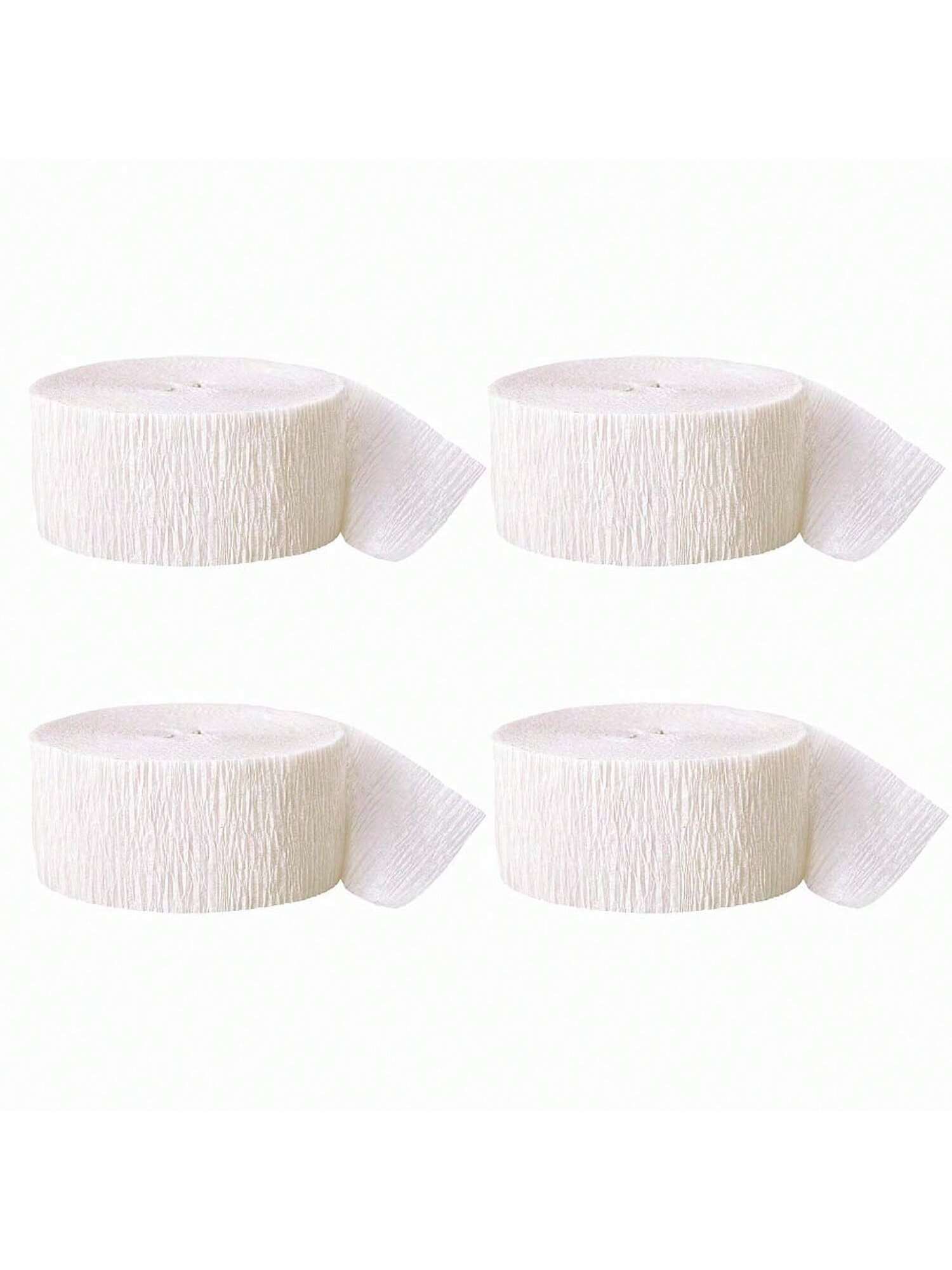 White Crepe Paper Streamers-12 Rolls (82 Feet Per Volume)
