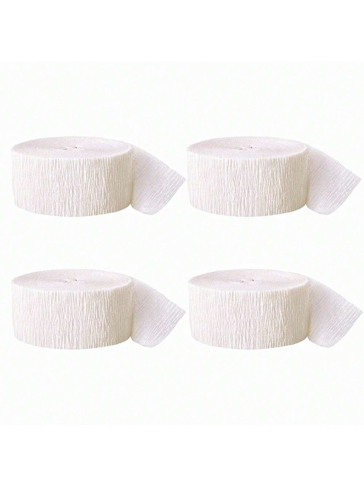 White Crepe Paper Streamers-12 Rolls (82 Feet Per Volume)