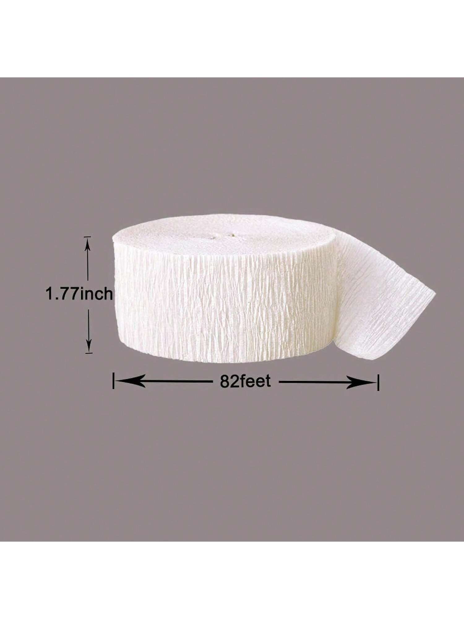 White Crepe Paper Streamers-12 Rolls (82 Feet Per Volume)