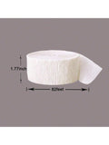 White Crepe Paper Streamers-12 Rolls (82 Feet Per Volume)