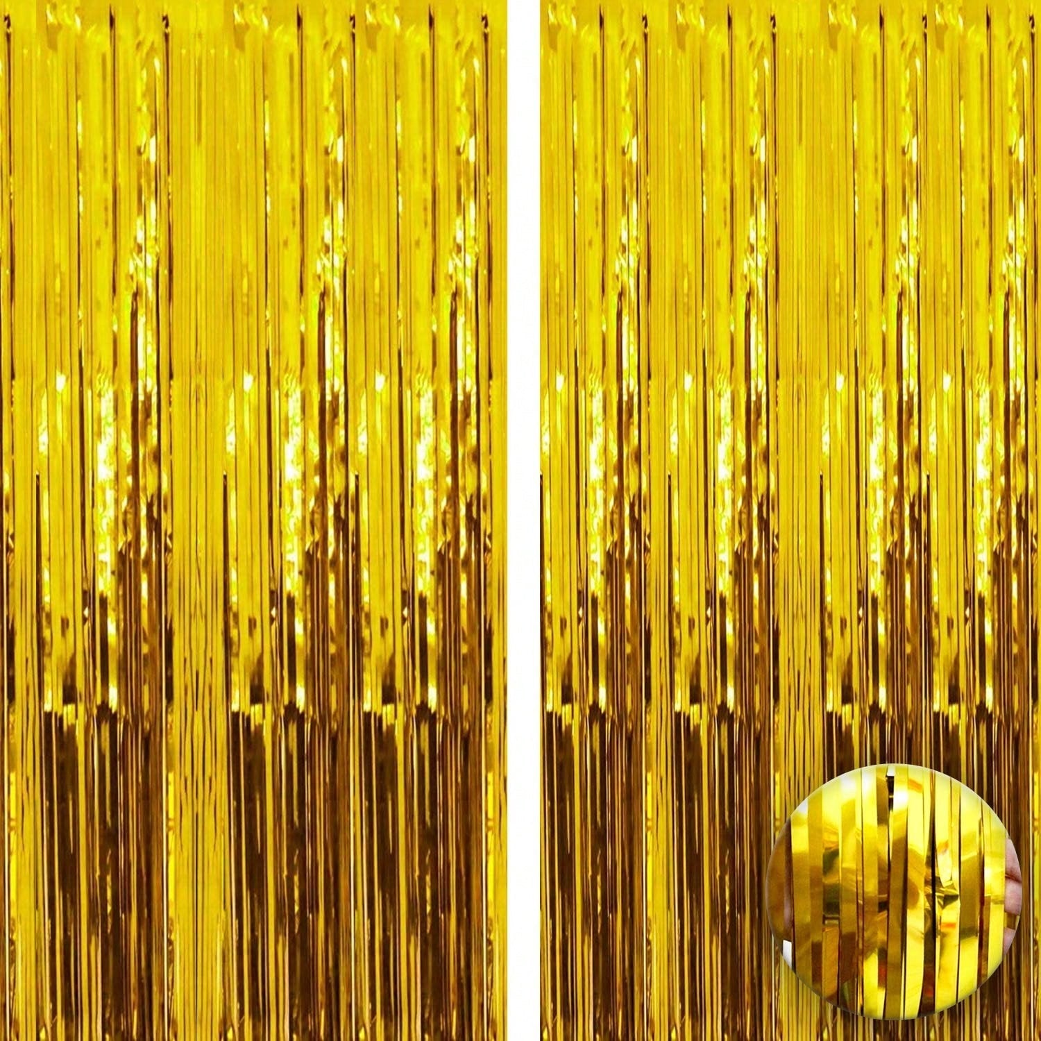 Xtralarge Gold Foil Fringe Curtain 2pcs 6.4x8ft Party & Event Decor