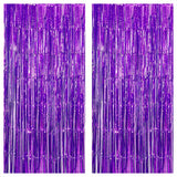 Xtralarge Purple Foil Fringe Curtain 2pcs 8x6.4ft Party & Event Decor