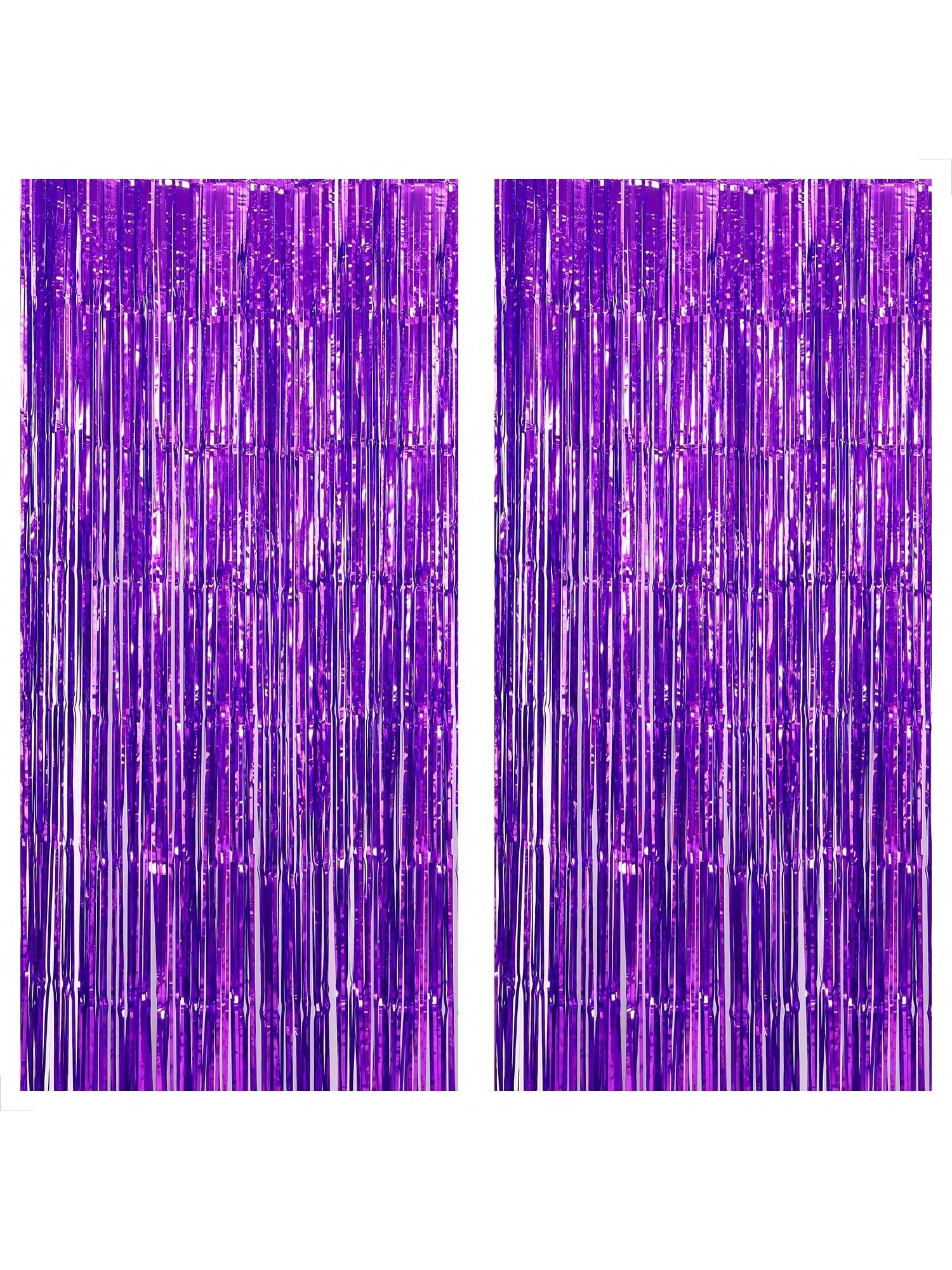 Xtralarge Purple Foil Fringe Curtain 2pcs 8x6.4ft Party & Event Decor