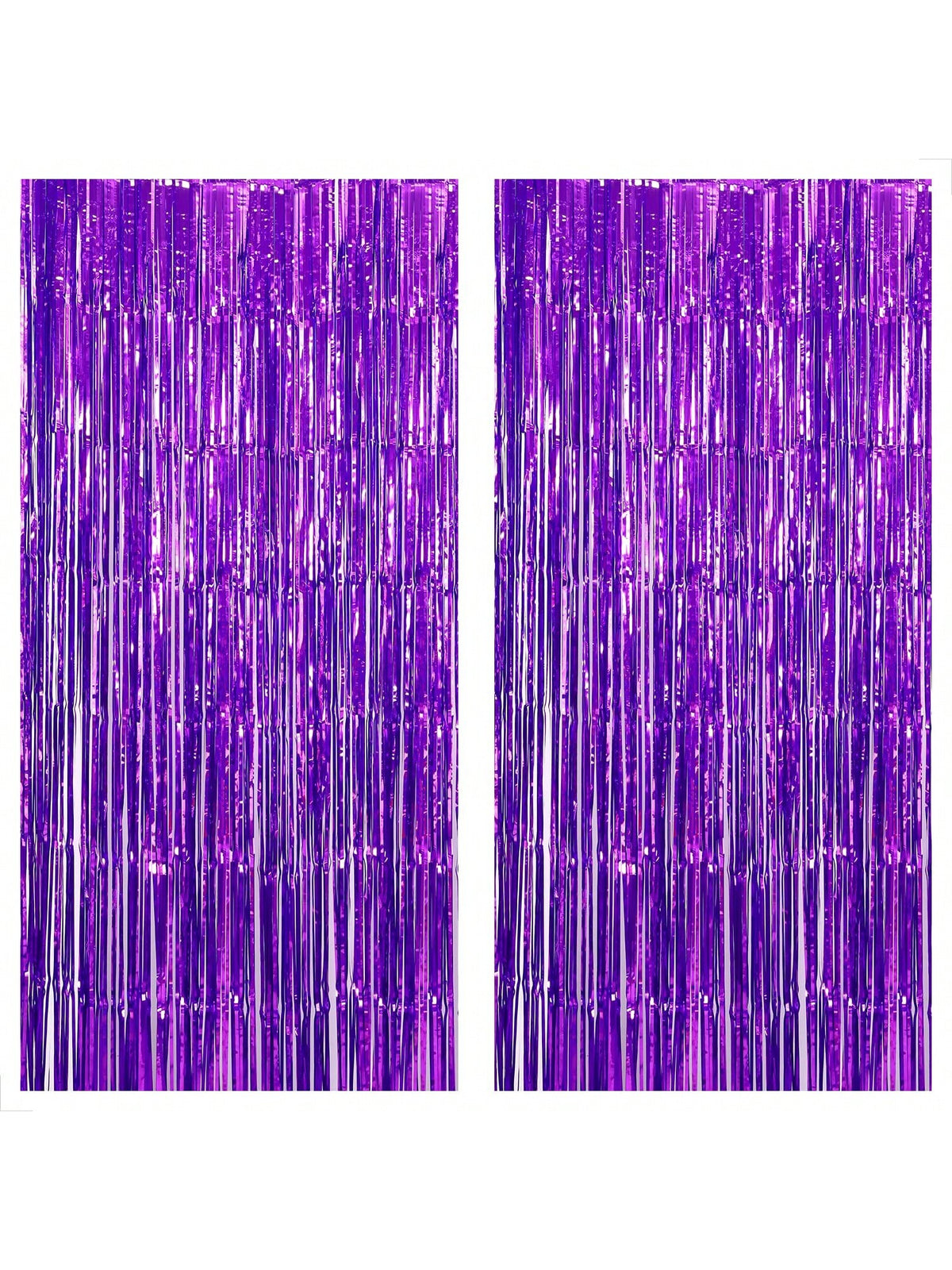 Xtralarge Purple Foil Fringe Curtain 2pcs 8x6.4ft Party & Event Decor