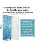 XL Blue Foil Fringe Curtain 6.4x8 ft Pack of 2 Ocean Mermaid Party Decor