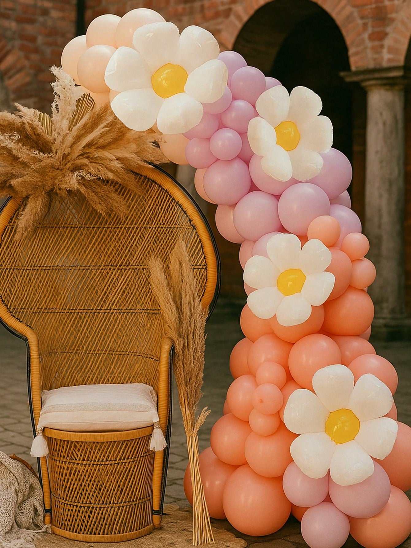 Sweet Co Daisy Balloon Garland Retro Boho Birthday Party Balloon Arch Kit 18 10 5 Inch