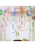 Blue & Silver Party Hanging Swirls 20pcs Ceiling Decor