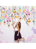 48PCS Hanging Ice Cream Swirl Decorations for Birthday Shower and Party