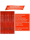 Iridescent Red Fringe Curtain 2pcs 6.4x8ft Party & Carnival Decor