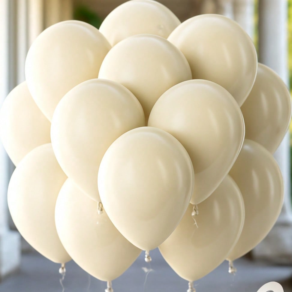 100PCS White Sand 12 Inch Helium Latex Balloons for Birthday Wedding Party Decor