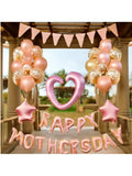 Happy Mothers Day Balloon Set Pink Rose Gold Banner Party Decor
