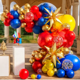 156PCS Blue Yellow Red & Gold Balloon Arch Kit with Star Balloons for Parties
