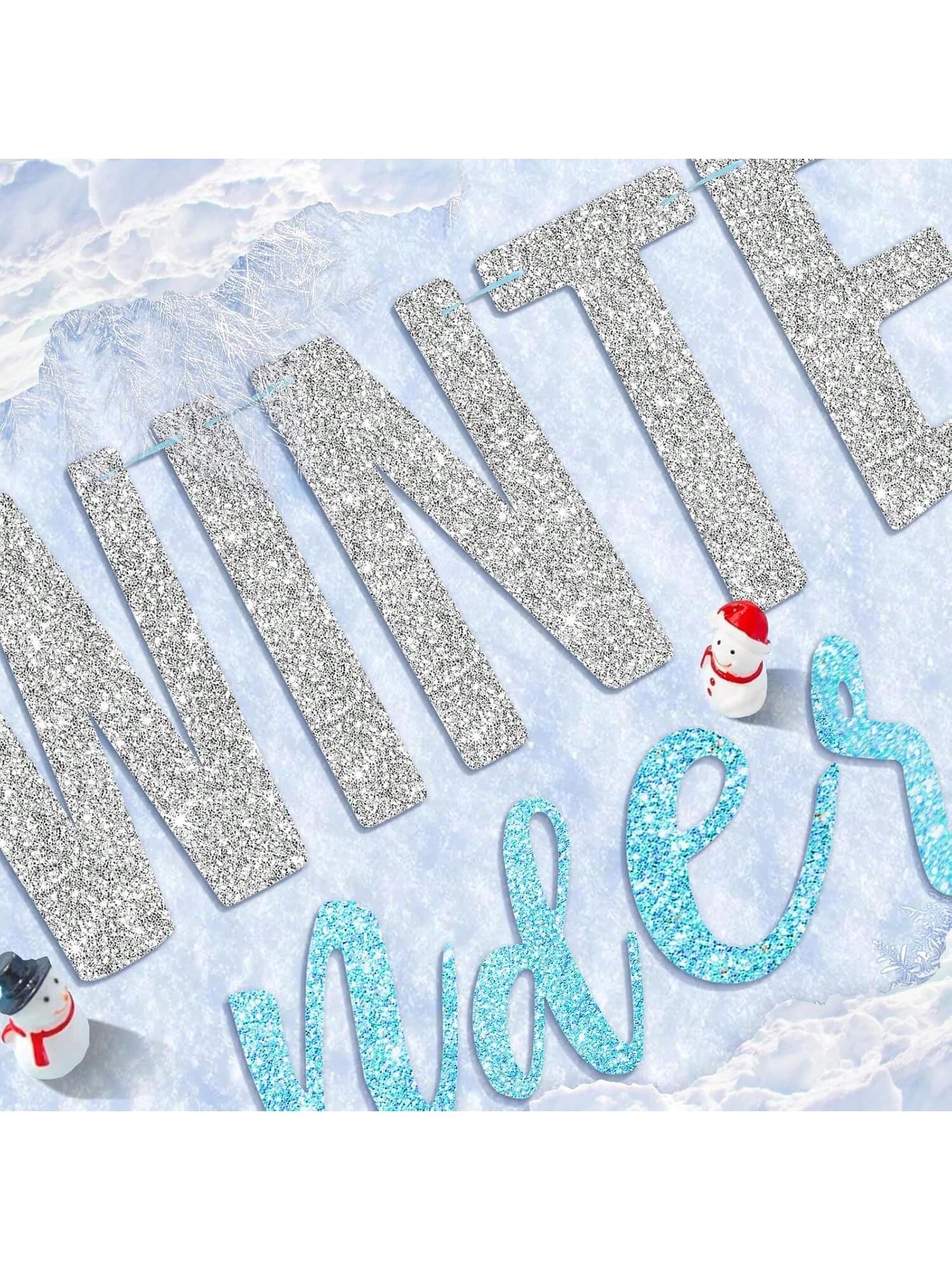 Winter Wonderland Snowflake Garland Banner for Christmas Wedding Birthday