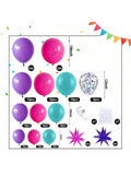 Pink Teal Blue Balloon Arch Kit with Confetti Balloons for Party Decor