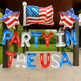Party In The USA" Red, White & Blue 16" Letter Balloons For 4th Of July & Patriotic Decor