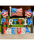 Party In The USA" Red, White & Blue 16" Letter Balloons For 4th Of July & Patriotic Decor
