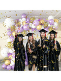 130PCS Purple Balloon Garland Kit with Lavender and Gold Confetti for Parties