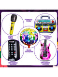 101-Piece 90s Party Set with Disco Ball, Boom Box, Guitar & Balloons