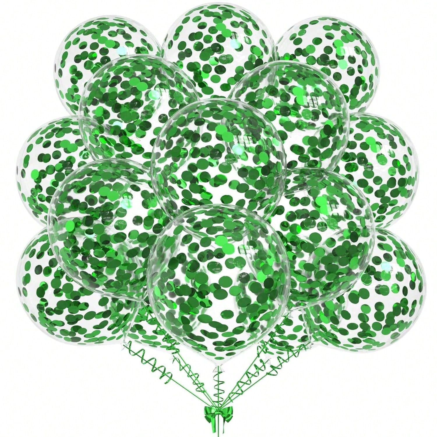 50pc Green Confetti Balloons12  Balloons With Green Confetti For Birthday, Wedding Party