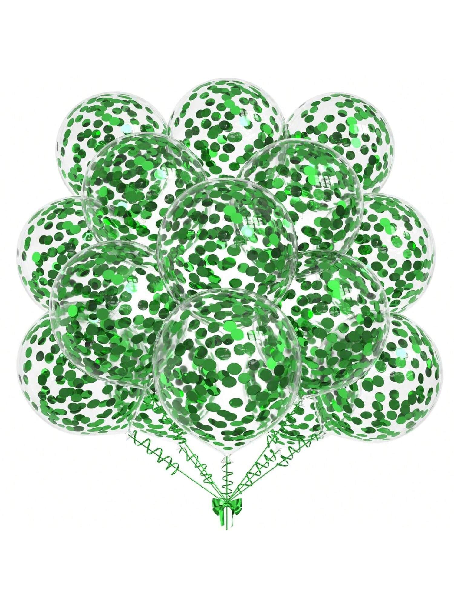 50pc Green Confetti Balloons12  Balloons With Green Confetti For Birthday, Wedding Party