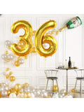 40in Giant Gold 36 Number Balloon for 36th Birthday Decorations for Men