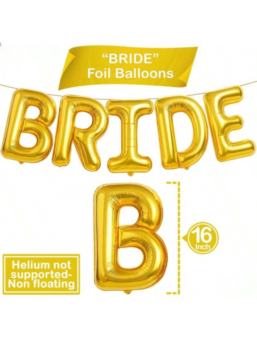 32in Gold Bride To Be Balloon Set for Bachelorette & Bridal Shower Decorations