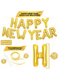 Gold Happy New Year Balloons 16 Inch NYE Party Decorations and Banner