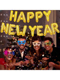 Gold Happy New Year Balloons 16 Inch NYE Party Decorations and Banner