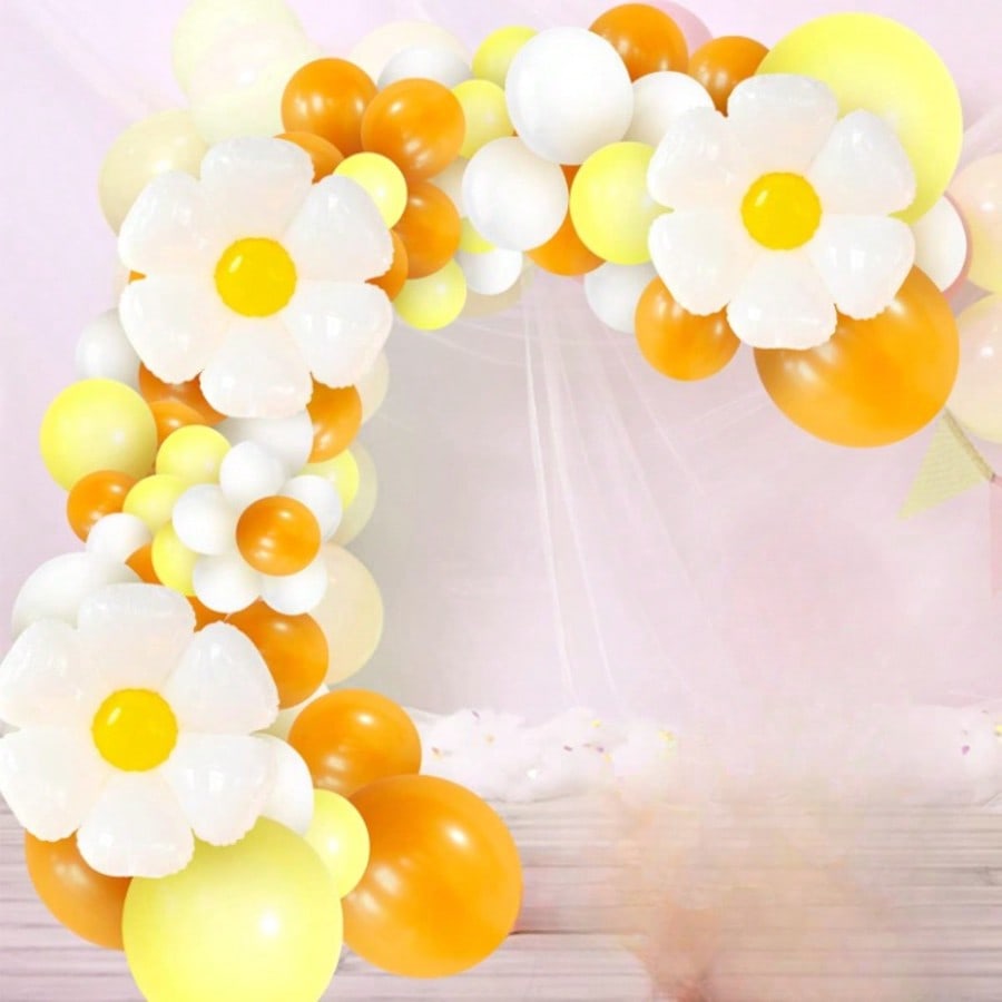 132pcs 30in Daisy Balloon Garland Flower Arch for Party Decorations
