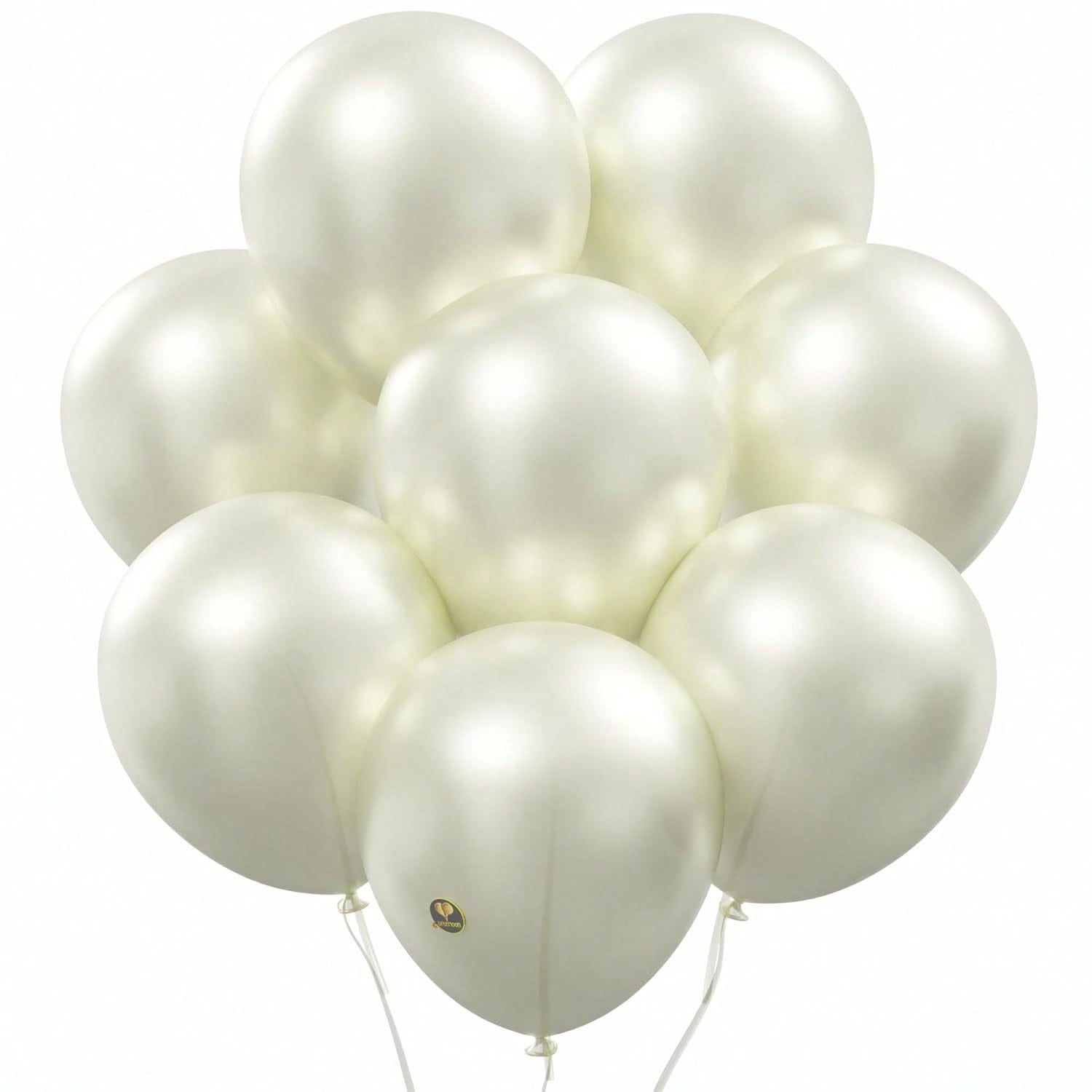 Mini Balloons: 144 White Pearlized  Balloons For Showers & Birthday Parties