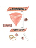 22in Rose Diamond Foil Balloon Set Pack of 6 for Rose Gold Party