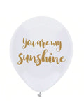 16pcs You Are My Sunshine White & Gold Balloon Set for Parties